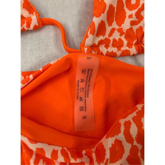 SHEIN bikini small orange white animal print - Picture 3 of 5